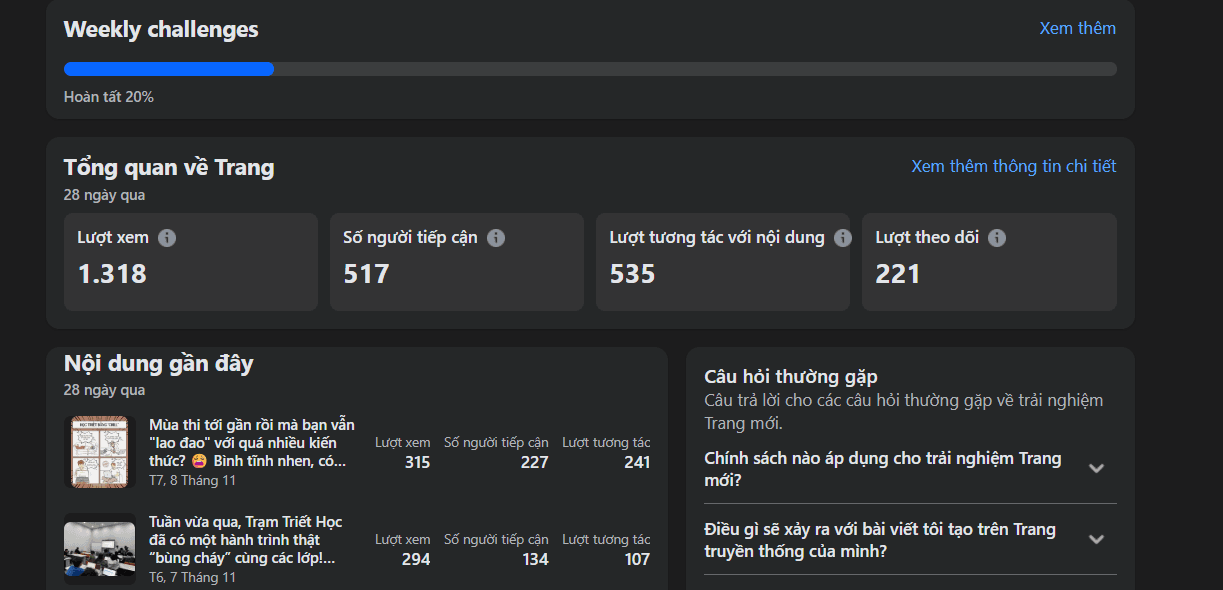 Facebook Analytics - 221 followers, 538 interactions, 1.3K+ views